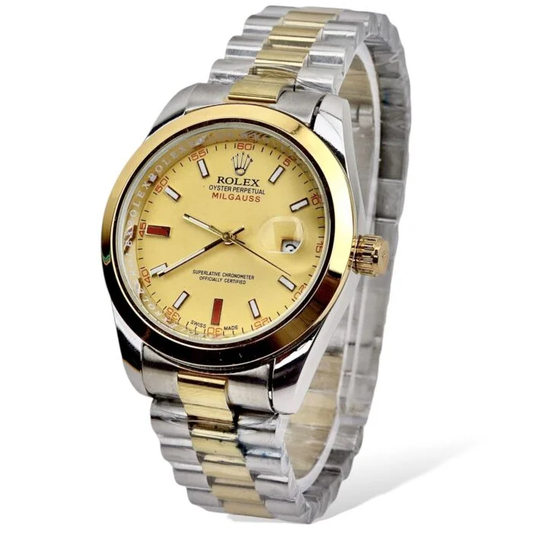 ROLEX MILGAUSS - Two Tone Chain-Golden Dial