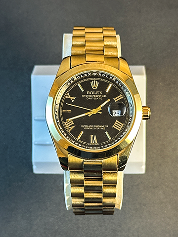 Rolex Roman Digit Golden Chain-Black Dial