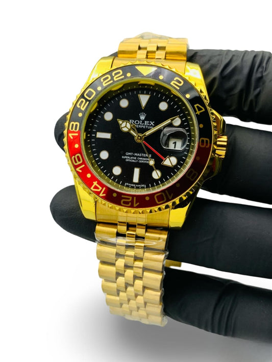 Luxury Gold GMT Master II Watch - Swiss Design